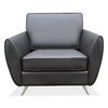 Officesource Sterling Collection Club Chair with Brushed Chrome Legs 62601LBK